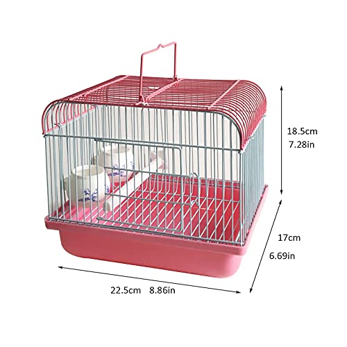 Jaulas para pájaros Productos para mascotas Jaula de viaje para pájaros y animales pequeños Portador de aves con perca y tazas de alimentación, jaula de viajes de aves portátil transpirable ligero Jau