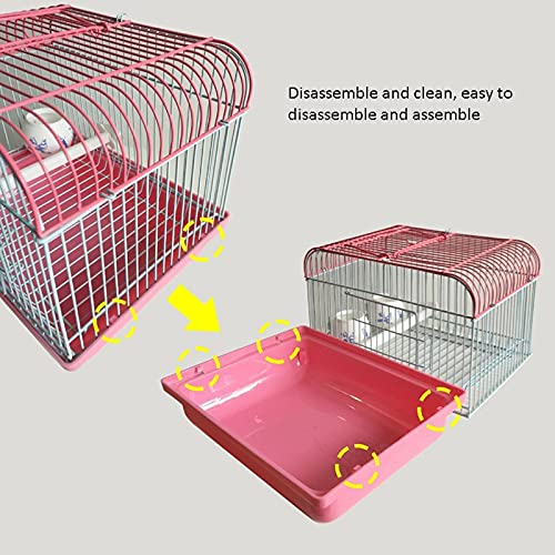 Jaulas para pájaros Productos para mascotas Jaula de viaje para pájaros y animales pequeños Portador de aves con perca y tazas de alimentación, jaula de viajes de aves portátil transpirable ligero Jau