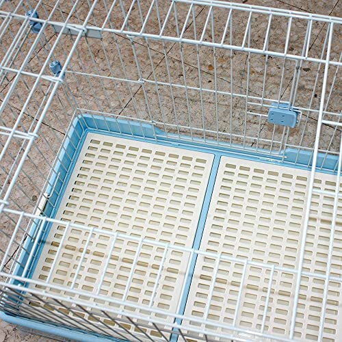 Jaulas para Perros Grandes con Dos Puertas Jaula para Mascotas Gatos de Metal cajones para Perro Grande con Ruedas y Bandeja (74*49*56CM, Rosa)