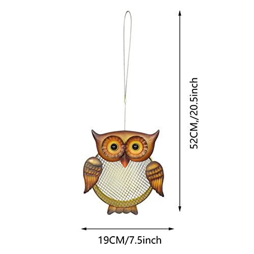 Jayehoze Comedero para pájaros Exterior, comedero para pájaros Salvajes con Forma de búho de Malla metálica, comedero para pájaros Flotante para decoración de Patio de jardín Exterior para Amantes