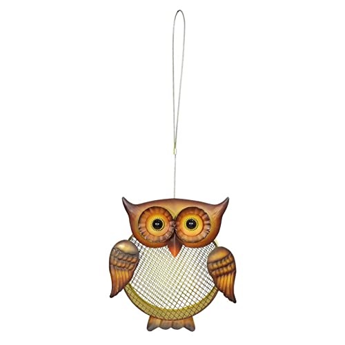 Jayehoze Comedero para pájaros Exterior, comedero para pájaros Salvajes con Forma de búho de Malla metálica, comedero para pájaros Flotante para decoración de Patio de jardín Exterior para Amantes