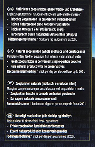 JBL GOLOSINA para Grande Peces de Acuario, 8 Sticks, planktonpur - 8 Sticks a 2g