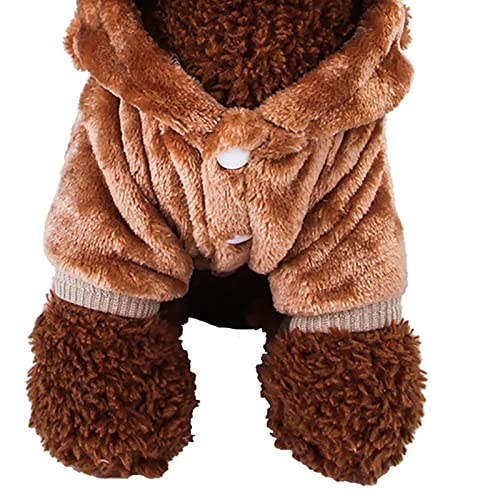 Jersey para cachorros, sudadera con capucha para perro, Chihuahua, suéter elástico para perro (S, marrón)