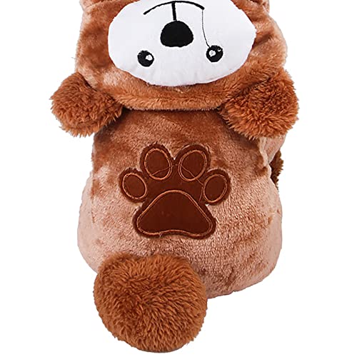Jersey para cachorros, sudadera con capucha para perro, Chihuahua, suéter elástico para perro (S, marrón)