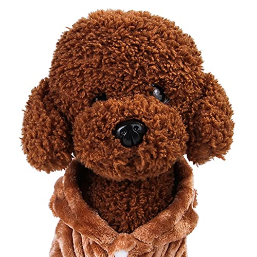 Jersey para cachorros, sudadera con capucha para perro, Chihuahua, suéter elástico para perro (S, marrón)