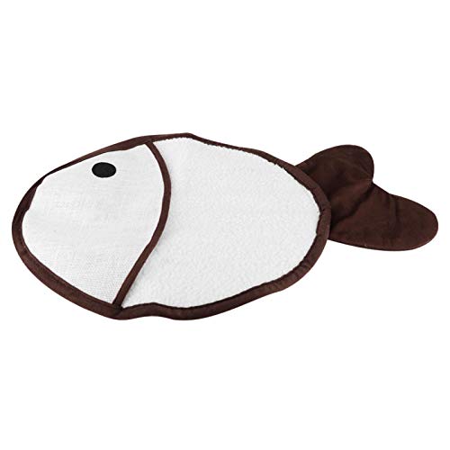 Jershal Almohadilla para rascar de Gato - Sisal Cáñamo Forma de pez Mascota Gato Almohadilla para raspar Garras abrasivas Cojín Rascador con Hierba gatera