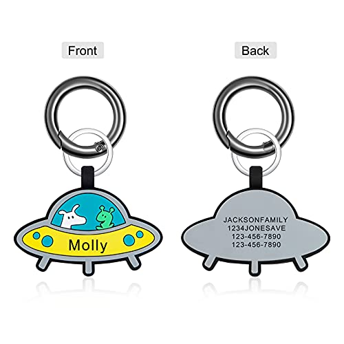 jewelora Versión mejorada Escultura Placas de identificación para perros personalizar Etiquetas de ID para mascotas, durable Silicona Personalización de doble cara placa de identidad perro gato