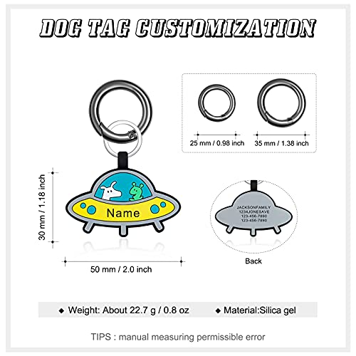 jewelora Versión mejorada Escultura Placas de identificación para perros personalizar Etiquetas de ID para mascotas, durable Silicona Personalización de doble cara placa de identidad perro gato