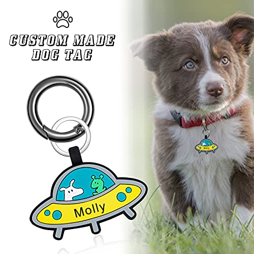 jewelora Versión mejorada Escultura Placas de identificación para perros personalizar Etiquetas de ID para mascotas, durable Silicona Personalización de doble cara placa de identidad perro gato