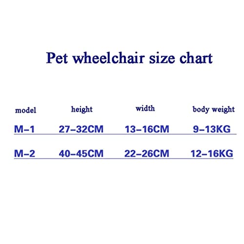JHGF Silla De Ruedas Ajustable para Perros, Altura: 10.6"-17.7", Ancho 5.1-10.2" Peso 19.8 A 35.2 Lbs, Patas Traseras Rehabilitación Ayuda De Rehabilitación para Perros/Gatos/Mascotas Lesionados En