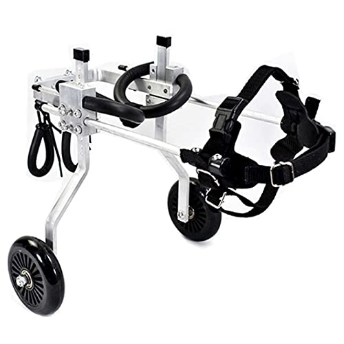 JHGF Silla De Ruedas para Perros Silla De Ruedas para Perros, Tamaño para Perros Pequeños Carrito De Acero Inoxidable Ajustable Mascota/Gato Silla De Ruedas para Perros Pata Trasera - (XXS)