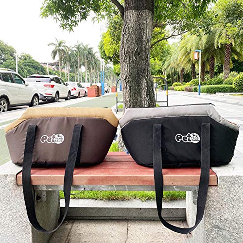 Jiacheng29_ Porta Mascotas Suave, Bolsa De Transporte con Almohadilla Interior De Tela Ajustable De Lados Suaves para Mascotas Café S