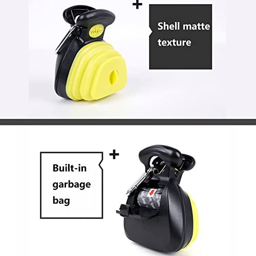 JIAMIAN Amarillo Recoge Excrementos Perro para la Herramienta Recogida Jardín, Plegable Recogedor Caca, Pinza Portátil Estiércol, Productos Mascotas