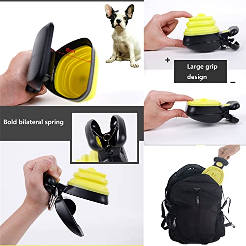 JIAMIAN Amarillo Recoge Excrementos Perro para la Herramienta Recogida Jardín, Plegable Recogedor Caca, Pinza Portátil Estiércol, Productos Mascotas