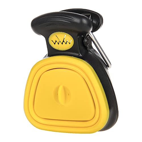 JIAMIAN Amarillo Recoge Excrementos Perro para la Herramienta Recogida Jardín, Plegable Recogedor Caca, Pinza Portátil Estiércol, Productos Mascotas