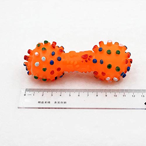 JIANDONG Juguete Divertido de mascar Perrito del Gato del Perro casero 1pcs Sonido chirriante del Lunar de Juguete de Goma con Mancuernas (Color : Multicolor, Size : Free Size)