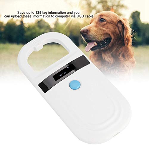 Jiawu Escáner de Microchip para Mascotas, escáner de Chip para Mascotas RFID EMID, Lector de Mano para Animales, escáner de identificación para Mascotas, escáner de Chip para Animales Recargable