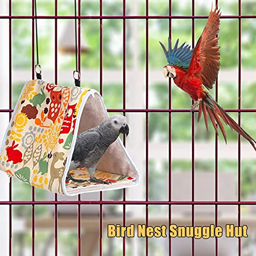 jingjia Pájaro Hamaca Caliente Loro Hamaca Jaula Peluche Pájaro Nido Loro Cálido Juguete Colgante Hamaca Loro Nido Azúcar Planeador Nido Invierno Loros