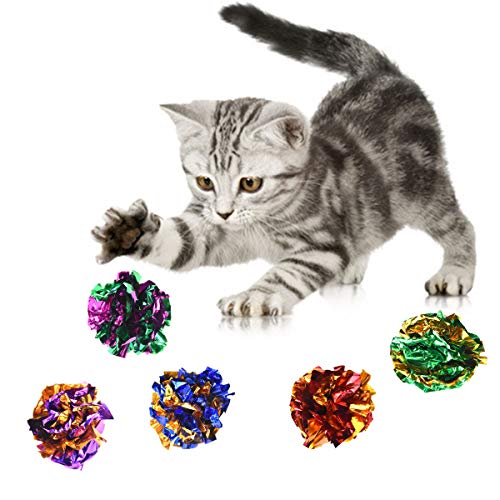 Jinlaili 20PCS Juguetes del Gato 6CM, Coloridos Balls, Juguete Interactivo Gato, Juguetes para Gatos, Pelotas de Juguete Bolas para Gato Gatito Juguetes