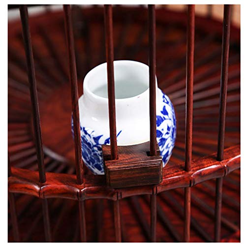 JINLIAN205-SHOP jaulas para pajaros Jaula de pájaros cáachero Circular pájaro Jaula casa Linterna Madera Talla decoración de Madera Nido de Madera Jaula periquitos (Color : A)