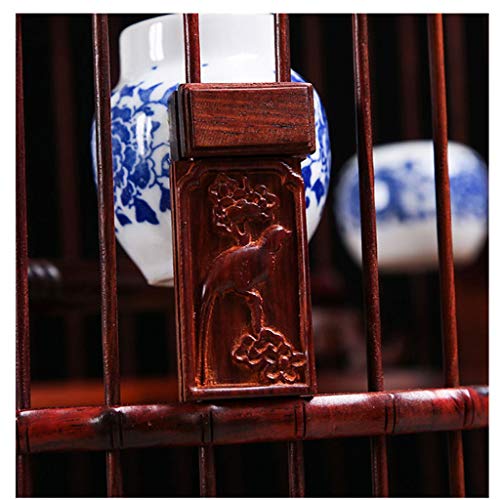 JINLIAN205-SHOP jaulas para pajaros Jaula de pájaros cáachero Circular pájaro Jaula casa Linterna Madera Talla decoración de Madera Nido de Madera Jaula periquitos (Color : A)