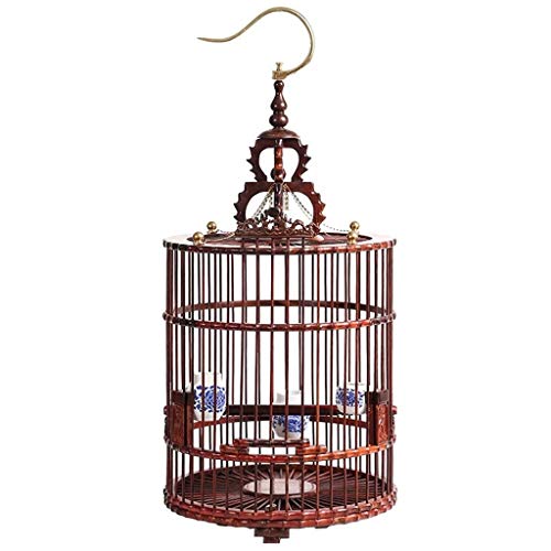 JINLIAN205-SHOP jaulas para pajaros Jaula de pájaros cáachero Circular pájaro Jaula casa Linterna Madera Talla decoración de Madera Nido de Madera Jaula periquitos (Color : A)