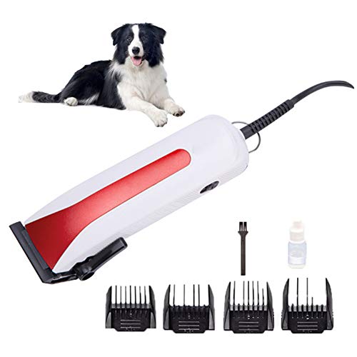 JINQI Cortapelos Perros Cortadora De Pelo Enchufable para Perros, Peine De 4 Límites Cabezal Cortador De Cerámica con Peine, Cable De Alimentación De 66 Pulgadas Kit Profesional De Aseo para Perros