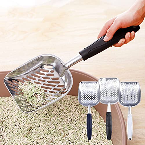 JIYANANDPMC Pala Arenero Gato Catarata de Gatos Scoop Big Metal Litter Cucharada for el tamiz de Gatito con Pala Profunda y Mango ergonómico Hecho de Aluminio sólido de Trabajo Pesado (Color : Blue)