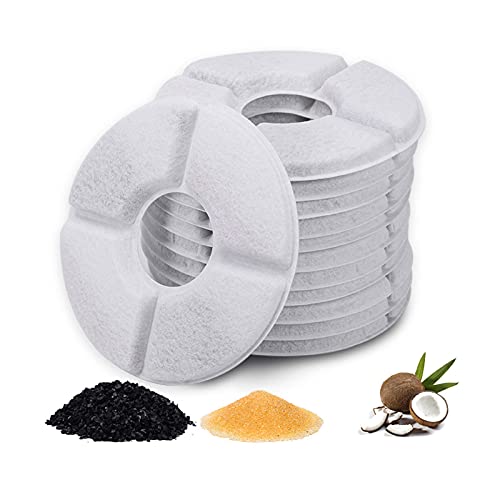 JJHOME Filtros para Fuente de Agua para Gatos, 12 filtros con carbón Activado, Cartuchos de Filtro para Mascotas de Repuesto Frescos y Transparentes para Perros, Fuente de Agua para Flores para Gatos