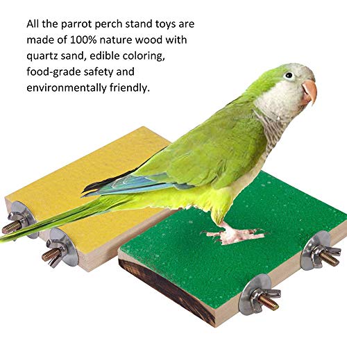 JKGHK Colorido pájaro Perca Soporte a Plataforma de Madera Natural del Patio de la Pata de molienda Limpia para Mascotas Cacatúas Rata Jaula Accesorio para Ejercicios Juguetes (4 Unidades)