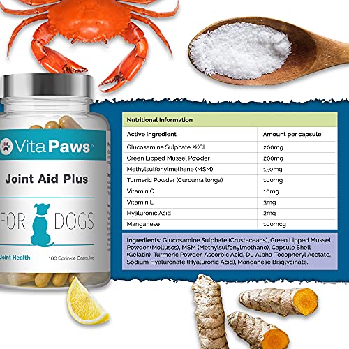 Joint Aid Plus Alivio para perros - 120 Cápsulas - VitaPaws