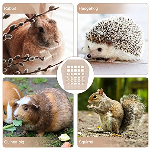 jojofuny Conejo Heno Alimentador Conejito Conejillo Guinea Pig Han Hacer Colgante Jaula Manger Hacer Hacer Chinchilla Rata Plástico Alimentos Dispensador ( Beige )