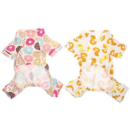 jojofuny Pajaritos Pijamas 2 Unids Soft PET MUSET Jumpsuit Puppy Minkers Dog Pet Linda Ropa Puppy Body Body Cozy Body for Pet Puppy Dog Cat Onesies S