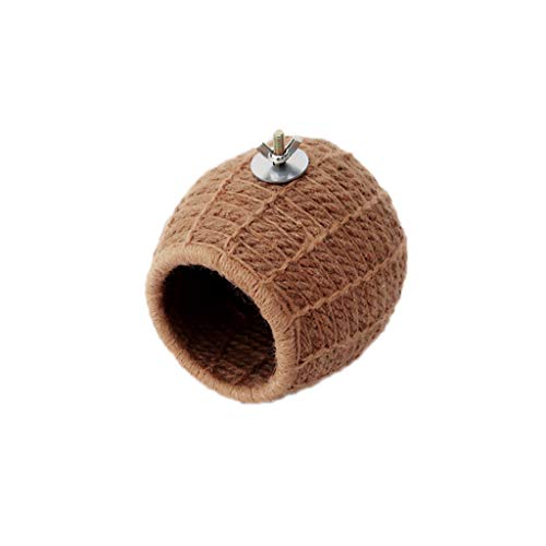 Joocyee, Cuerda de cáñamo Hecha a Mano, Nido de pájaro, Juguete para Cama para Periquito, Periquito, Cockatiel, Canario, Cuerda de cáñamo, Nido de pájaro, Nido de Tornillo, marrón