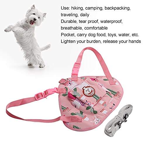Jopwkuin Bolsa De Arnés para Mascotas con Bolsillo, Mochila De Dibujos Animados para Perros Y Mascotas, Resistente Al Agua, Práctica para Caminar, Acampar para Mascotas(#1, S)