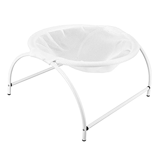Jopwkuin Cama para Gatos, Portátil, Suave, Suministros para Mascotas, Hamaca para Mascotas, Cama para Gatos, para Dormir, para Gatos Escoceses, Plegable, Bobtail Americano, Caniche(Blanco)