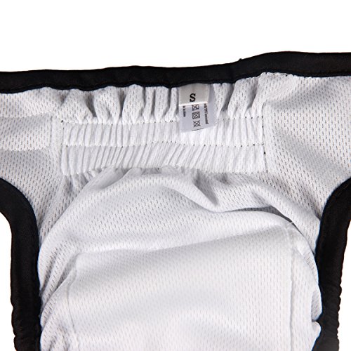 JoyDaog Pañales para perros pequeños, 3 unidades, cómodos, duraderos, reutilizables, lavables, tamaño mediano, color negro M