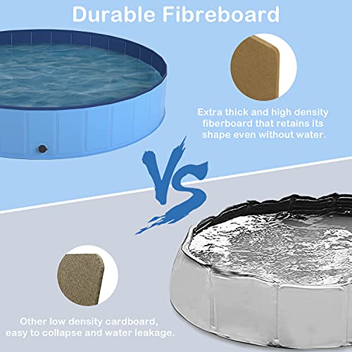 Joyshare Piscina para perros y gatos, piscina para perros y gatos, plegable, de PVC, antideslizante (80 cm de diámetro x 30 cm de altura)