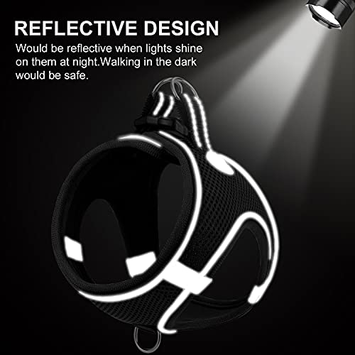 Joytale Arnes Perro, Reflectante Cómodo Transpirable Arnés, Perros Arneses Chaleco para Gato y Cachorros Perro, Negro, XS