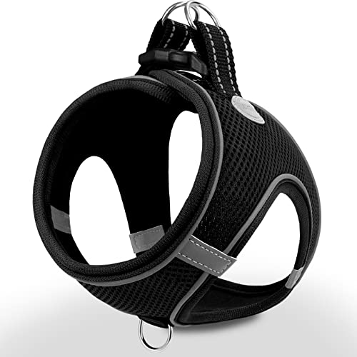 Joytale Arnes Perro, Reflectante Cómodo Transpirable Arnés, Perros Arneses Chaleco para Gato y Cachorros Perro, Negro, XS