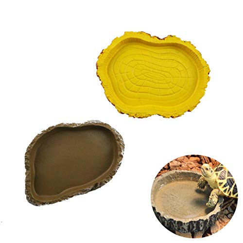 Juego de 2 comederos para comida de Anfibios Gecko Snakes Lizard Chameleon