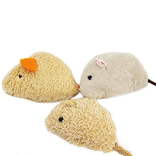 Juego de 3 piezas de ratón para gato. Juguetes de piel de ratón de cola larga, juguetes de gato C