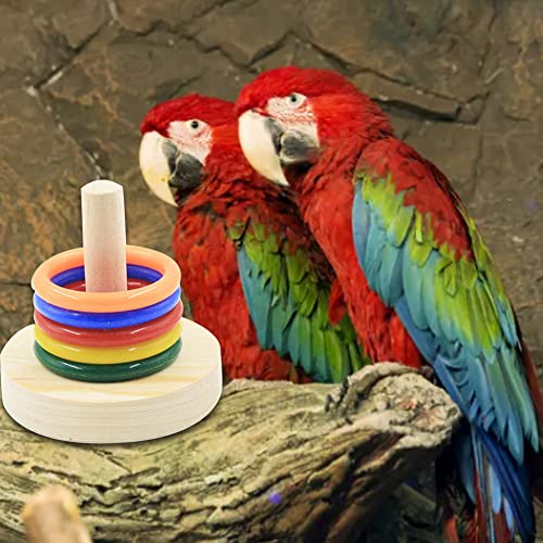 Juego de Cerebro Juguetes creativos Juguetes de ferrulación Juguetes de peluquería de Aves Parrot Parrot Colorido apilamiento de Entrenamiento Pájaro Pájaro Tabla de Mesa con Base Redonda 4 cm