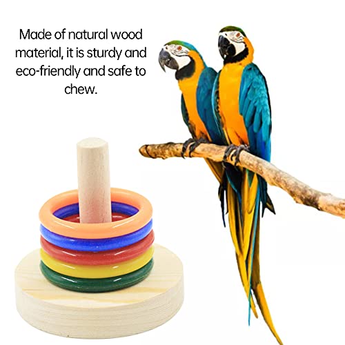 Juego de Cerebro Juguetes creativos Juguetes de ferrulación Juguetes de peluquería de Aves Parrot Parrot Colorido apilamiento de Entrenamiento Pájaro Pájaro Tabla de Mesa con Base Redonda 4 cm