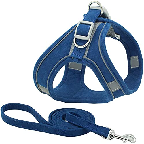 Juego de Correas para Arnés para Perros Arnés para Correa para el Pecho para Perros con Asa Arnés para Perros Reflectante Ajustable para Perros Pequeños y Gatos Medianos