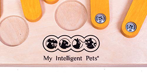 Juego de habilidad variado para gatos u otros animales pequeños. Juguete inteligente de madera sin fichas.