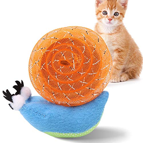 Juguete de Felpa Caracol para Gatos, Juguete de Entrenamiento para Gatos, patrón de Caracol Duradero, Seguro Interactivo, Juguete de Gatito rascador de poliéster para Juguete(Blue)