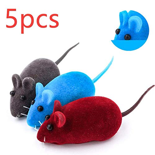 Juguete de Gato de Felpa de simulación, Accesorios para Mascotas de ratón Divertido con Sonido Realista de Flocado, Suministros interactivos