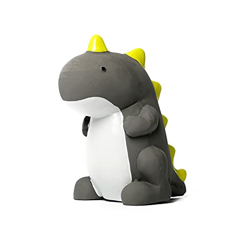 Juguete de juguete para perro chirriante de dinosaurio, juguete de goma natural duradero, emulsión de perro masticable con efecto de sonido para mascotas