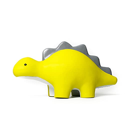 Juguete de juguete para perro chirriante de dinosaurio, juguete de goma natural duradero, emulsión de perro masticable con efecto de sonido para mascotas